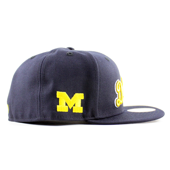 Detroit Tigers x Michigan Wolverines Michigan Patch New Era 59Fifty Fitted Hat (Navy Gray Under Brim)