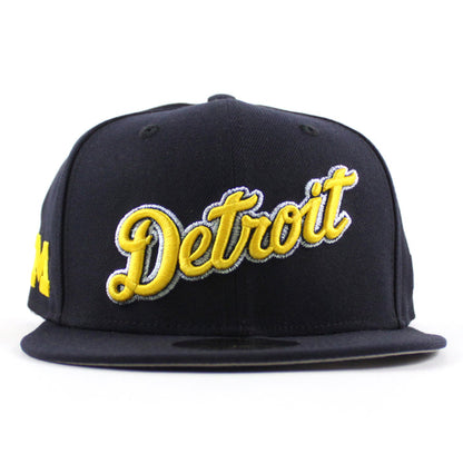 Detroit Tigers x Michigan Wolverines Michigan Patch New Era 59Fifty Fitted Hat (Navy Gray Under Brim)