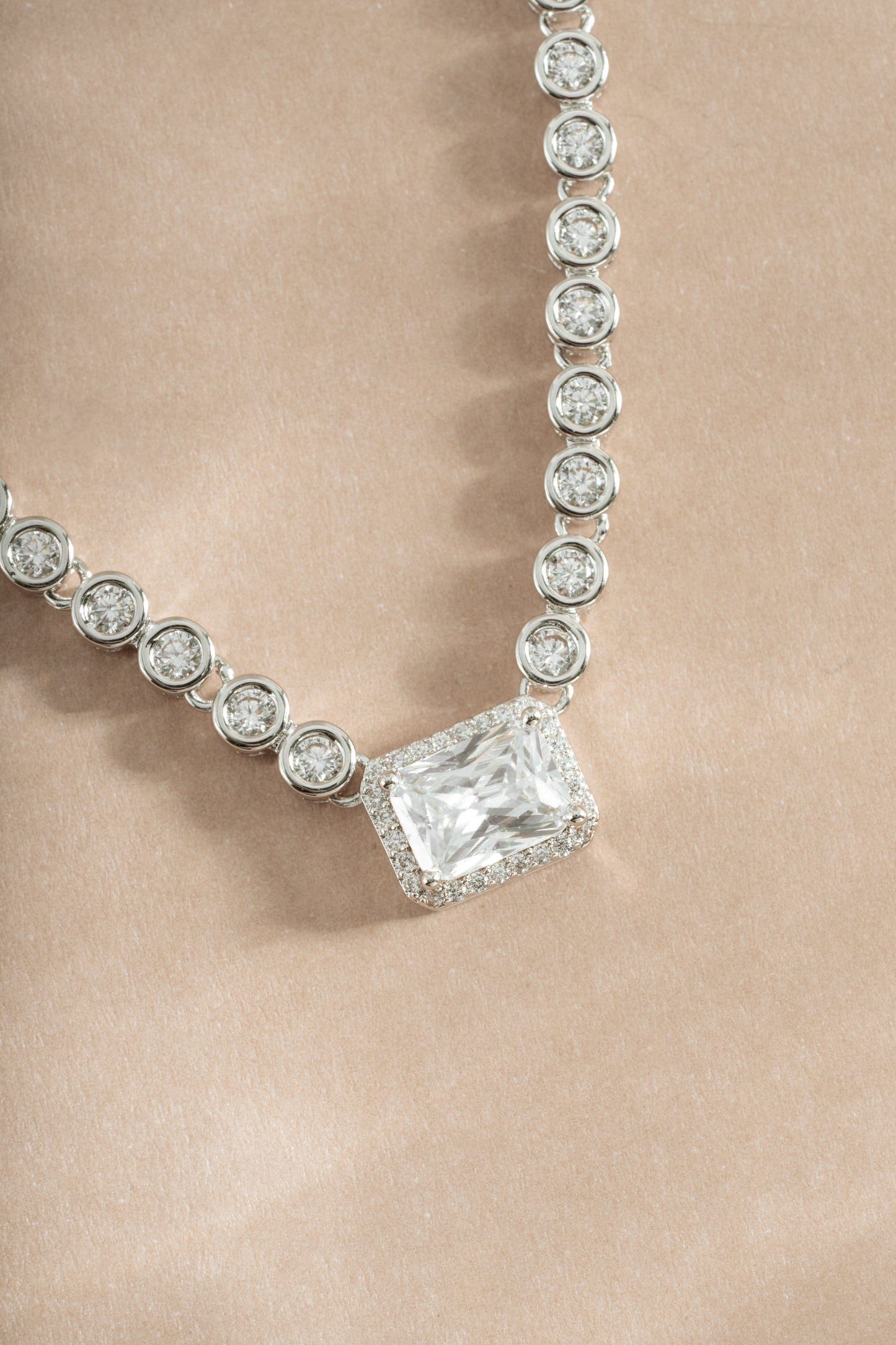 Diamond Baguette Tennis Necklace