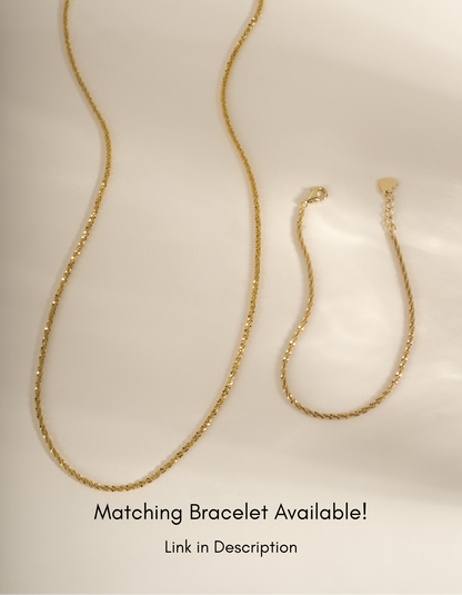 Diamond Cut Rope Chain Necklace