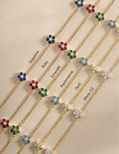 Ruby Flower Necklace