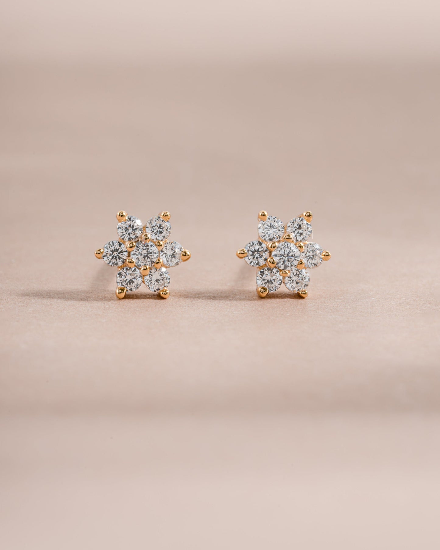 Diamond Flower Studs