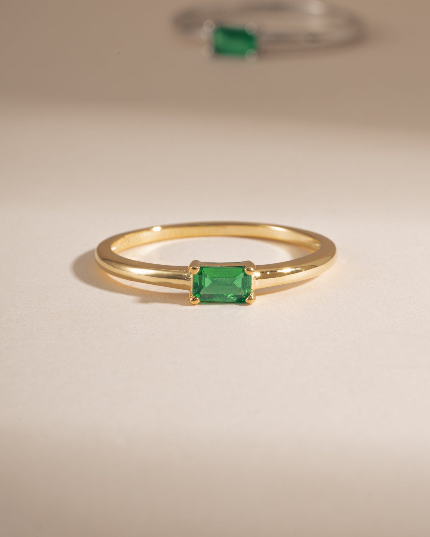 Emerald Lori Baguette Ring