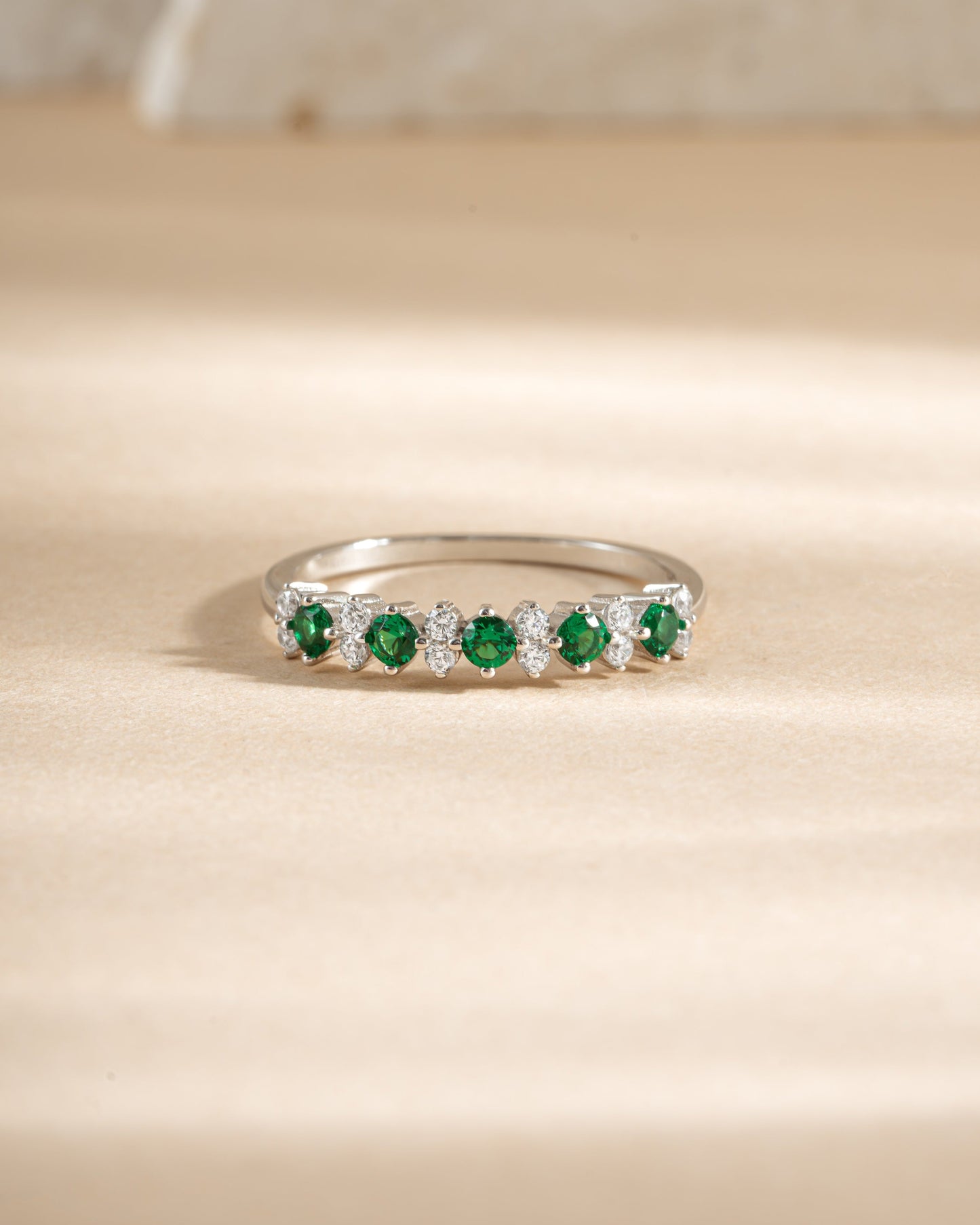 Emerald Stephanie Stacking Ring