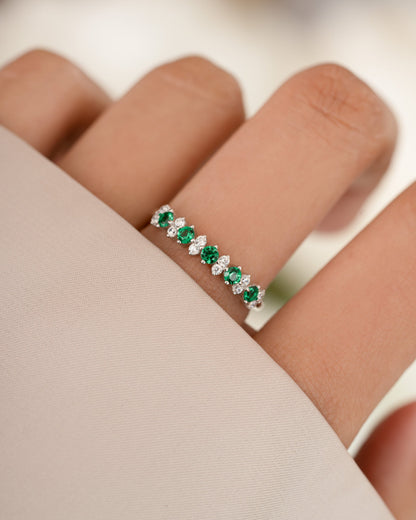 Emerald Stephanie Stacking Ring