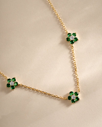 Emerald Flower Necklace
