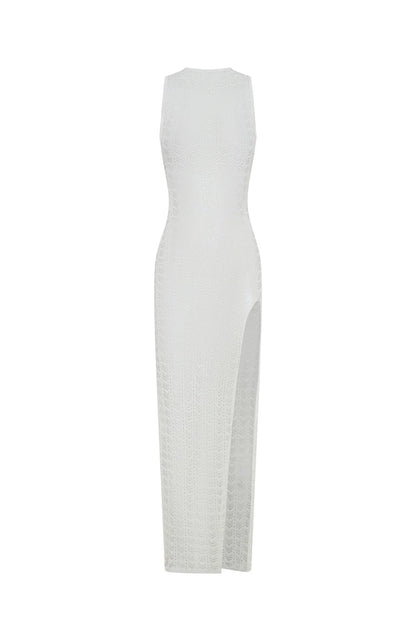 Can't Stop Won't Stop Knit Maxi Dress Off White