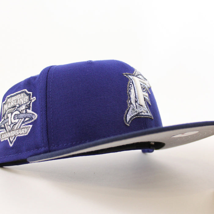Florida Marlins 10th Anniversary New Era 59Fifty Fitted Hat (Royal Blue Ocean Side Gray Under brim)