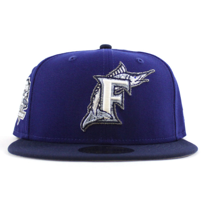 Florida Marlins 10th Anniversary New Era 59Fifty Fitted Hat (Royal Blue Ocean Side Gray Under brim)