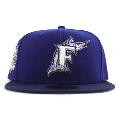 Florida Marlins 10th Anniversary New Era 59Fifty Fitted Hat (Royal Blue Ocean Side Gray Under brim)