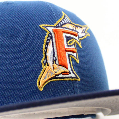 Florida Marlins 25th Anniversary New Era 59Fifty Fitted Hat (Glow in the Dark SeaShore Oceanside Gray Under brim)