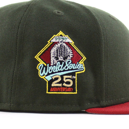 Florida Marlins 25th Anniversary New Era 59Fifty Fitted Hat (Seaweed Green Pinot Red Gray Under brim)
