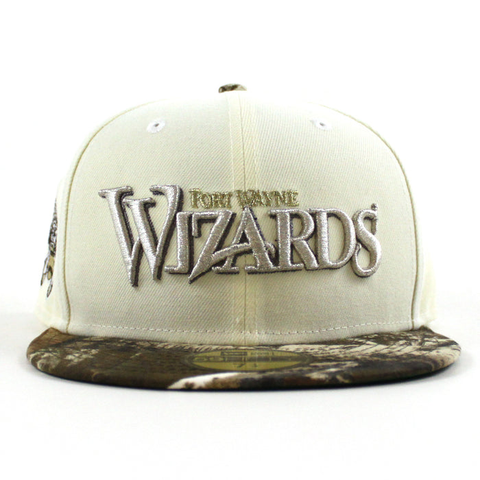 Fort Wayne Wizards New Era 59Fifty Fitted Hat (Chrome White Real Tree Camo Green Under Brim)