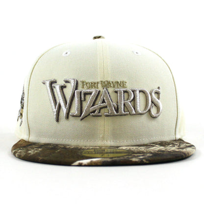 Fort Wayne Wizards New Era 59Fifty Fitted Hat (Chrome White Real Tree Camo Green Under Brim)