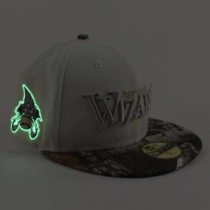 Fort Wayne Wizards New Era 59Fifty Fitted Hat (Chrome White Real Tree Camo Green Under Brim)