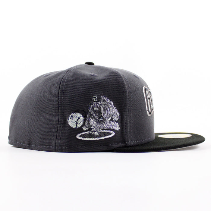 Fresno Grizzlies Grizzlies Patch New Era 59Fifty Fitted Hat (Dark Graphite Black Gray Under Brim)