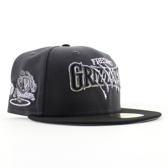 Fresno Grizzlies Grizzlies Patch New Era 59Fifty Fitted Hat (Dark Graphite Black Gray Under Brim)