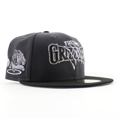 Fresno Grizzlies Grizzlies Patch New Era 59Fifty Fitted Hat (Dark Graphite Black Gray Under Brim)