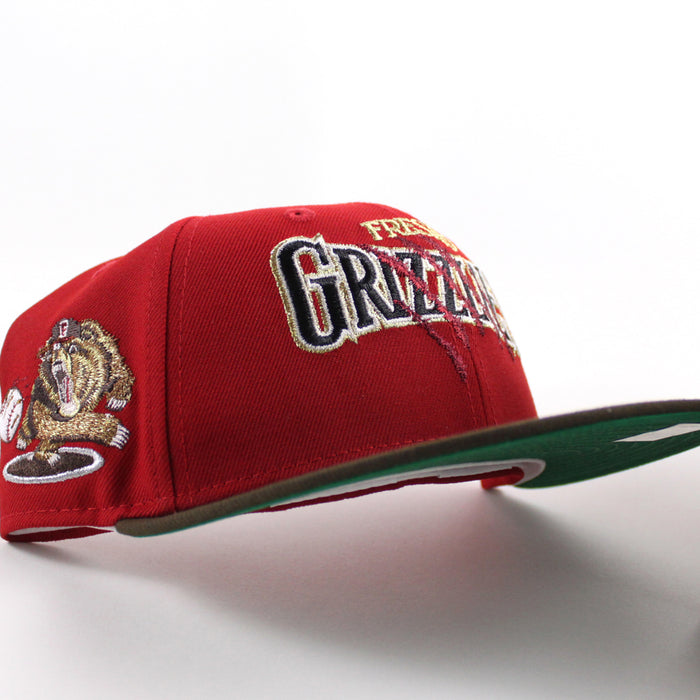 Fresno Grizzlies Grizzlies Patch New Era 59Fifty Fitted Hat (Scarlet Red Walnut Green Under Brim)