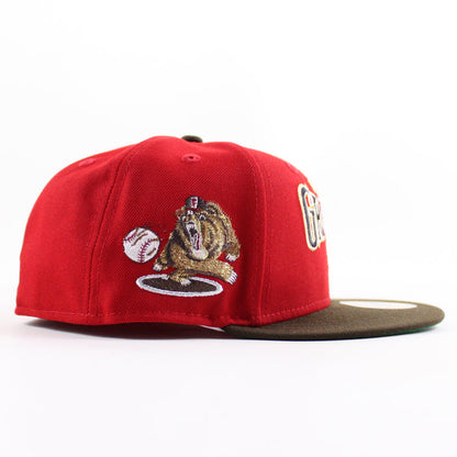 Fresno Grizzlies Grizzlies Patch New Era 59Fifty Fitted Hat (Scarlet Red Walnut Green Under Brim)