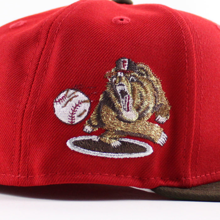 Fresno Grizzlies Grizzlies Patch New Era 59Fifty Fitted Hat (Scarlet Red Walnut Green Under Brim)