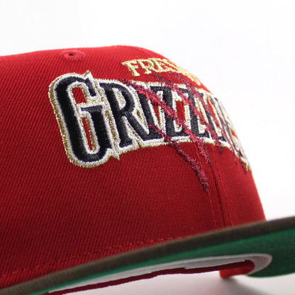 Fresno Grizzlies Grizzlies Patch New Era 59Fifty Fitted Hat (Scarlet Red Walnut Green Under Brim)