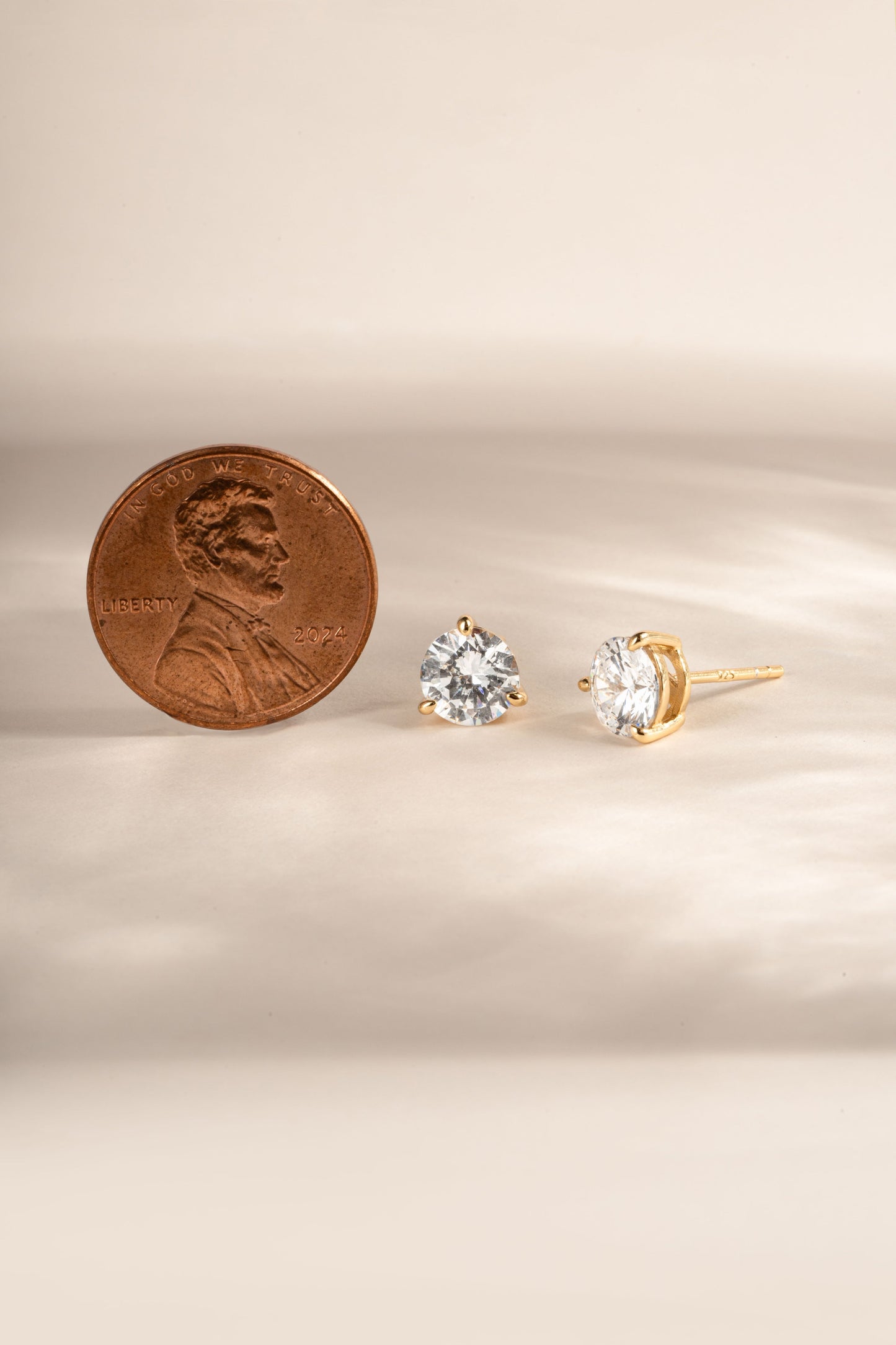 6.5mm Round Solitaire Stud Earrings