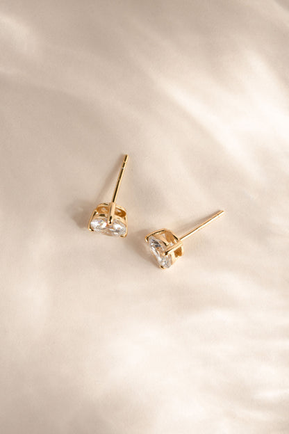 6.5mm Round Solitaire Stud Earrings