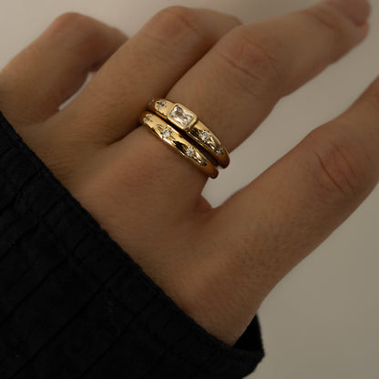 Baguette Starburst Ring