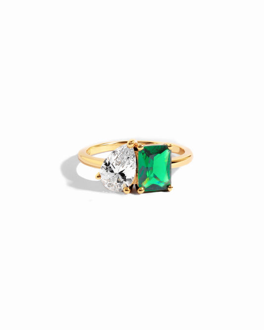 Toi et Moi Emerald Ring