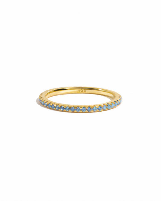 Blue Topaz Birthstone Eternity Ring