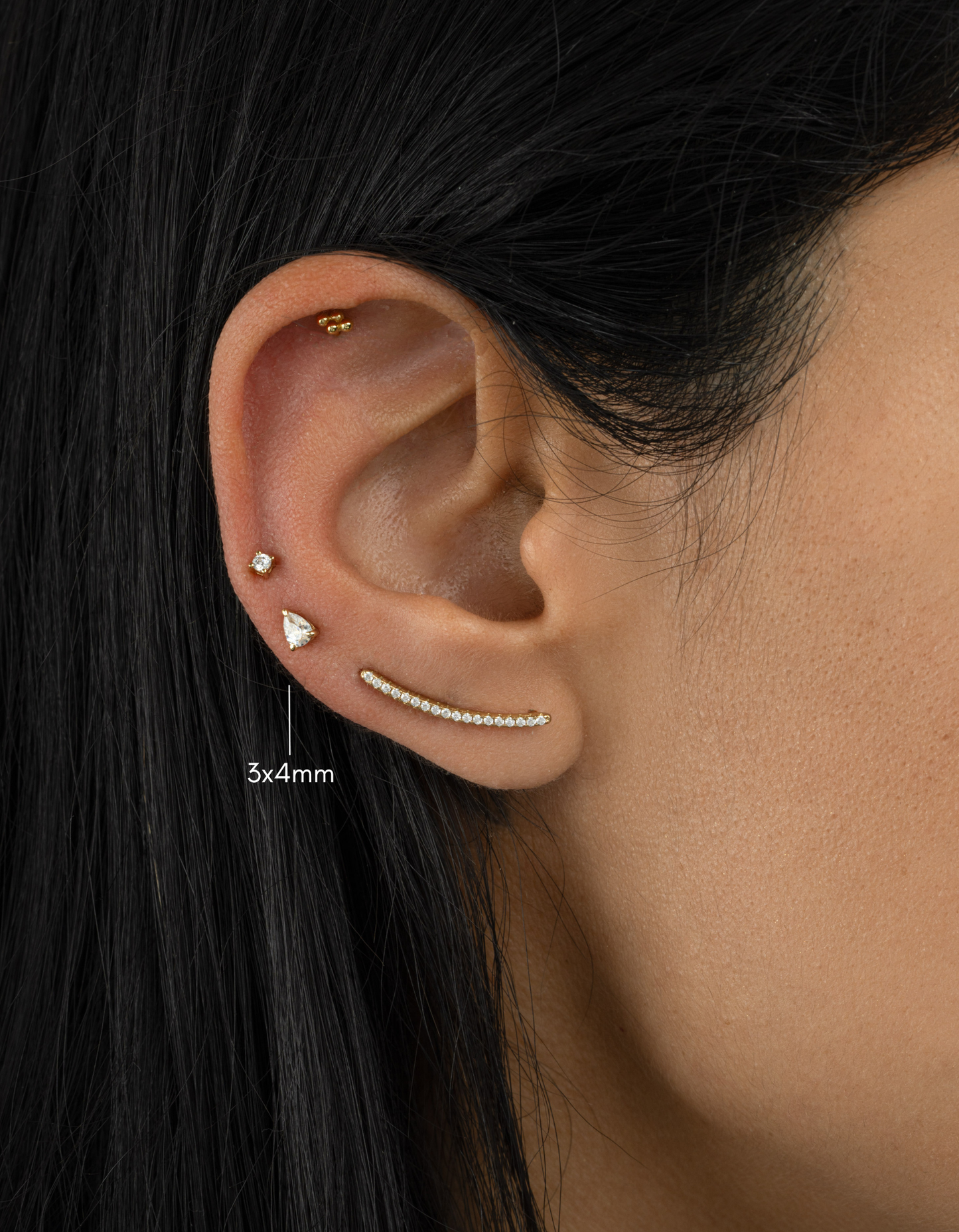 3x4mm Pear Studs