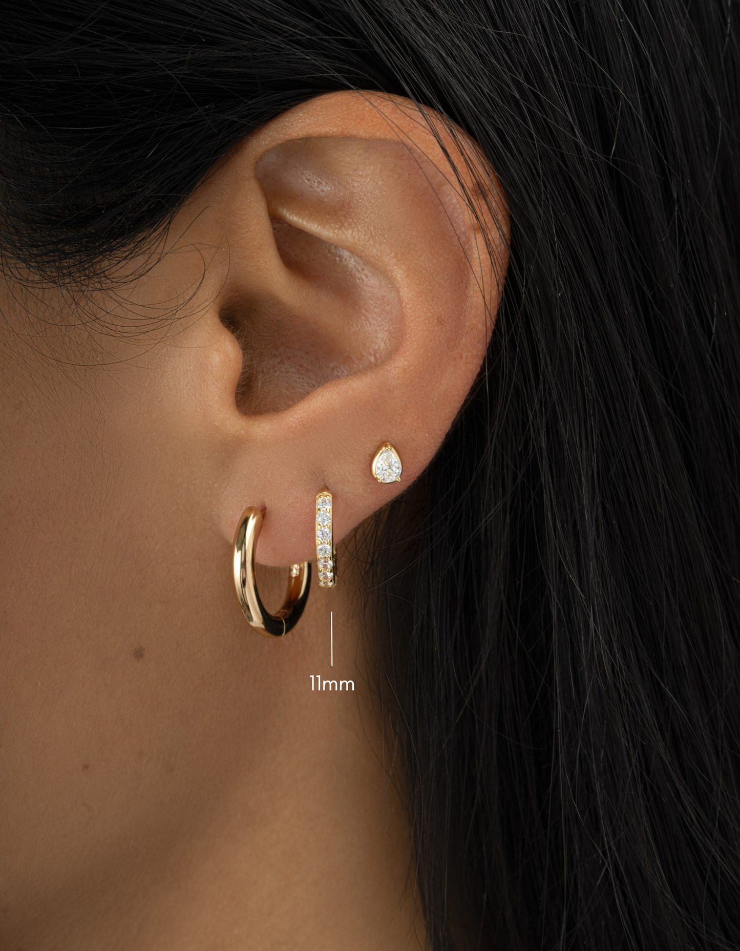 11mm Diamond Huggies (Multiple Sizes Available)