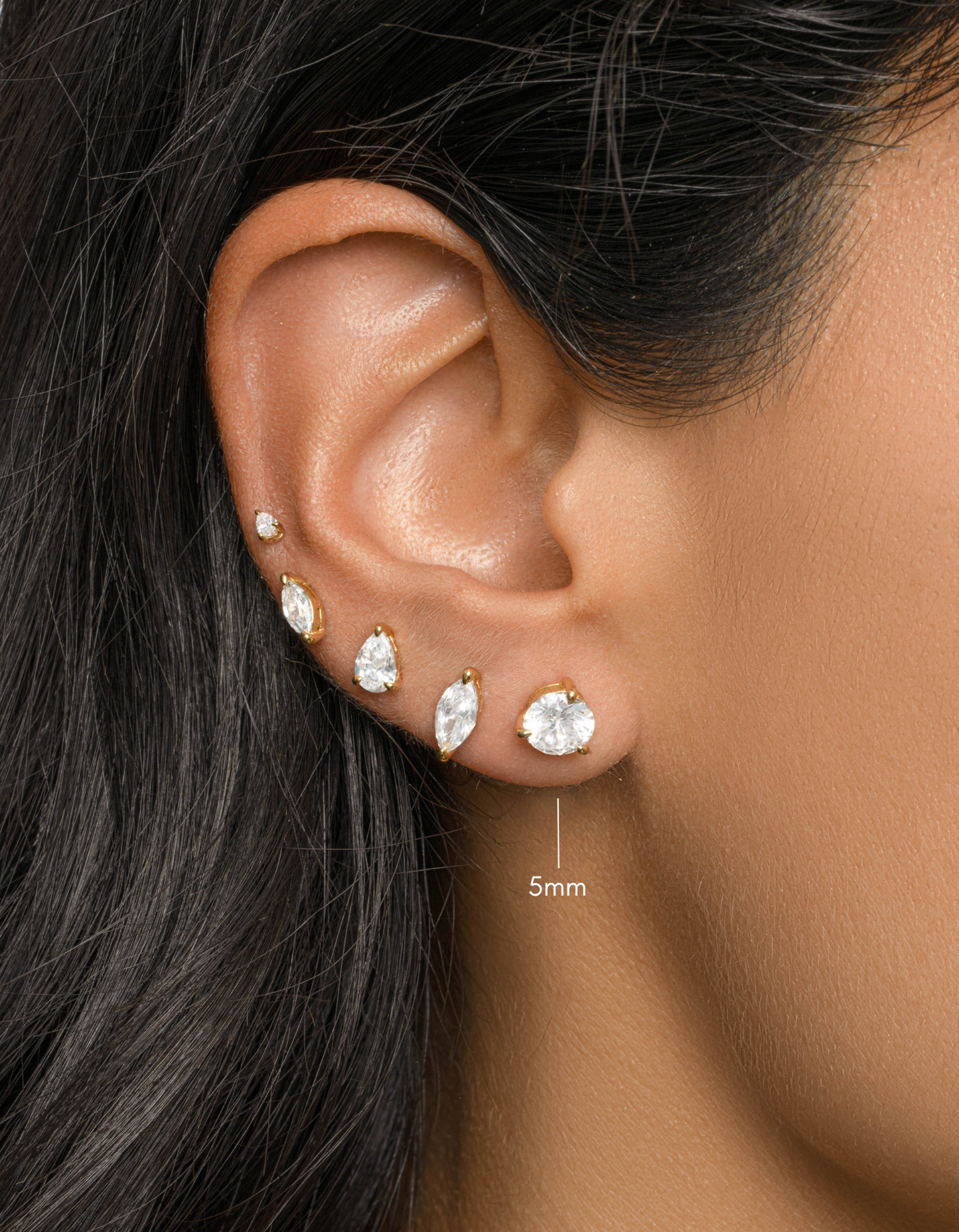 5mm Round Solitaire Stud Earrings (Multiple Sizes Available)