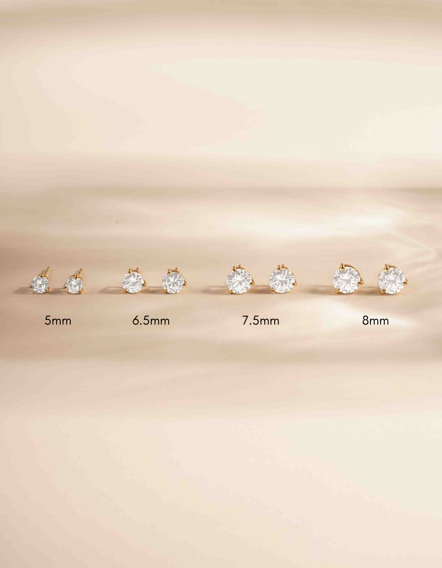 5mm Round Solitaire Stud Earrings (Multiple Sizes Available)