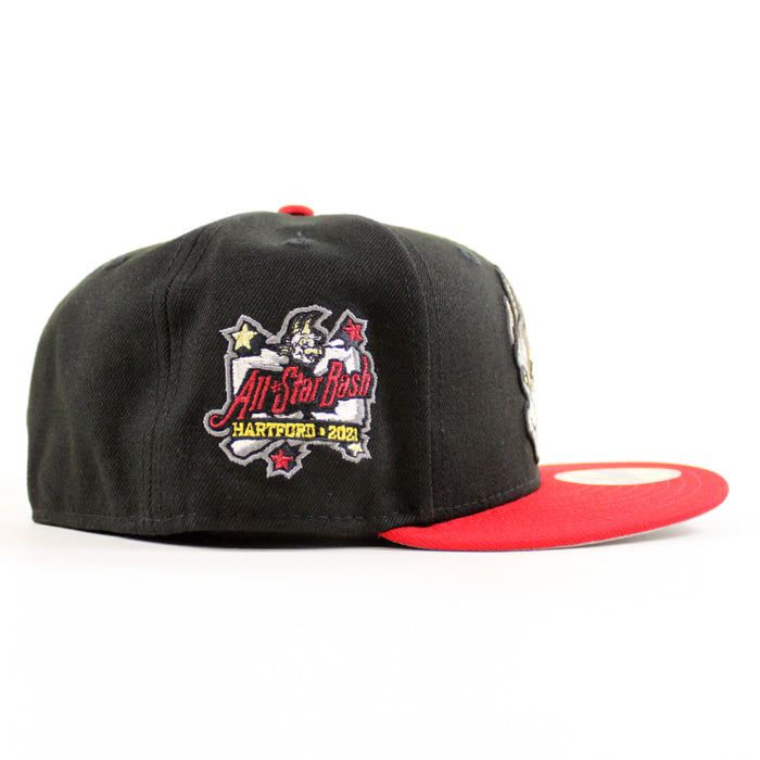 HARTFORD YARD GOATS All Star Bash New Era 59Fifty Fitted Hat (Black Scarlet Red Gray Under Brim)