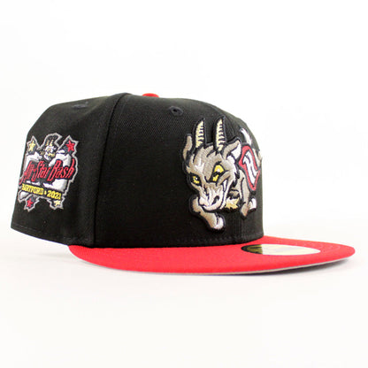 HARTFORD YARD GOATS All Star Bash New Era 59Fifty Fitted Hat (Black Scarlet Red Gray Under Brim)