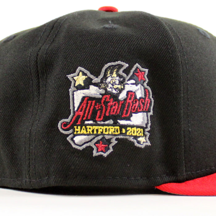 HARTFORD YARD GOATS All Star Bash New Era 59Fifty Fitted Hat (Black Scarlet Red Gray Under Brim)