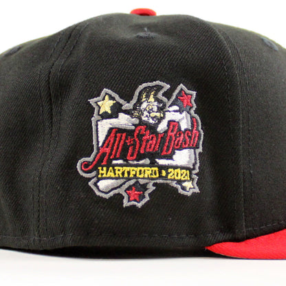 HARTFORD YARD GOATS All Star Bash New Era 59Fifty Fitted Hat (Black Scarlet Red Gray Under Brim)