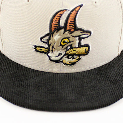 HARTFORD YARD GOATS All Star New Era 59Fifty Fitted Hat (Stone Corduroy Green Under Brim)