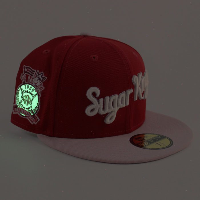 Havana Sugar Kings New Era 59Fifty Fitted Hat (Red Blush Sky and Gray Under Brim)