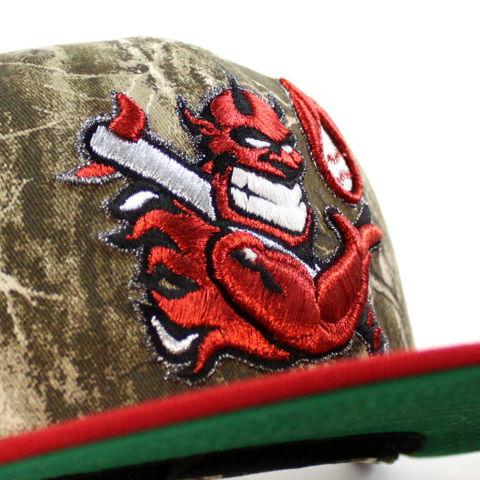 Hellrazors New Era 59Fifty Fitted Hat (Real Tree Camo Scarlet Red Green Under Brim)