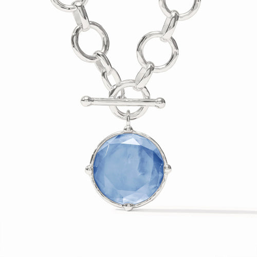 Honeybee Statement Necklace - Iridescent Chalcedony Blue