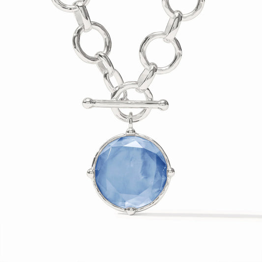 Honeybee Statement Necklace - Iridescent Chalcedony Blue