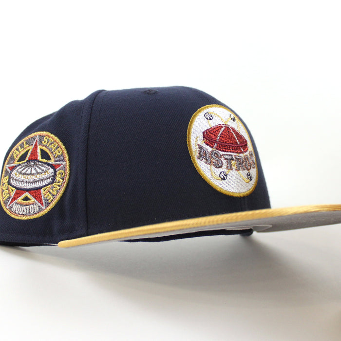 Houston Astros 1968 All Star Game New Era 59Fifty Fitted Hat (Navy Metallic Gold Gray Under Brim)
