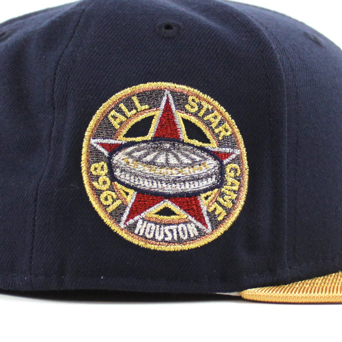 Houston Astros 1968 All Star Game New Era 59Fifty Fitted Hat (Navy Metallic Gold Gray Under Brim)