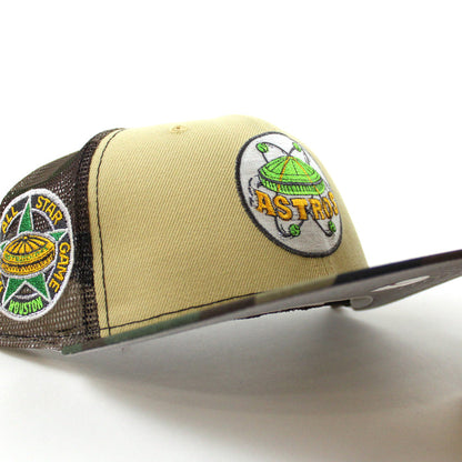 Houston Astros 1968 All Star Game New Era 59Fifty Fitted Hat (Vegas Gold Mesh WoodLand Camo Gray Under Brim)