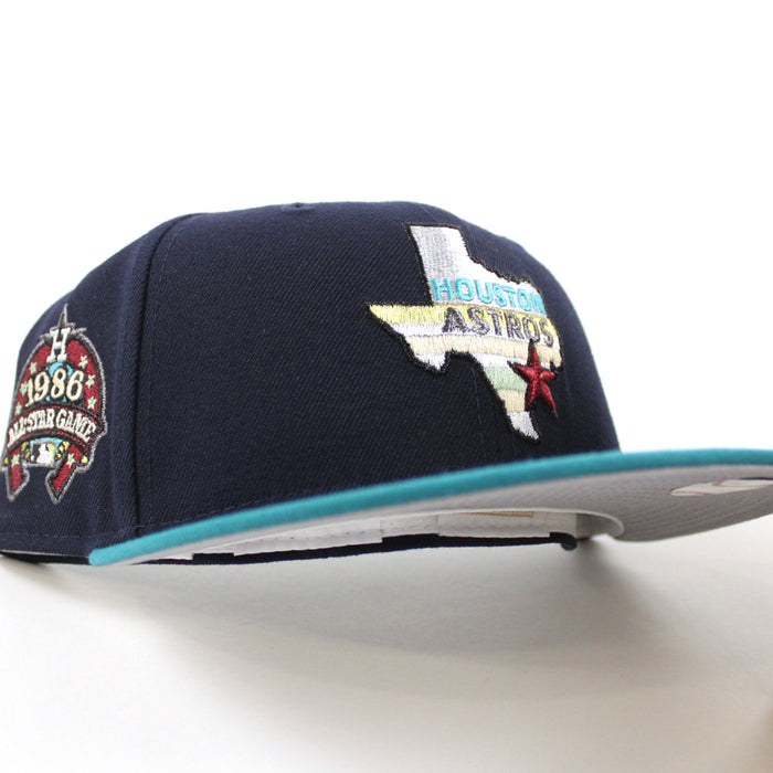 Houston Astros 1986 All Star Game New Era 59Fifty Fitted Hat (Navy Aqua Gray Under Brim)