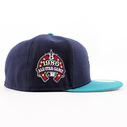 Houston Astros 1986 All Star Game New Era 59Fifty Fitted Hat (Navy Aqua Gray Under Brim)