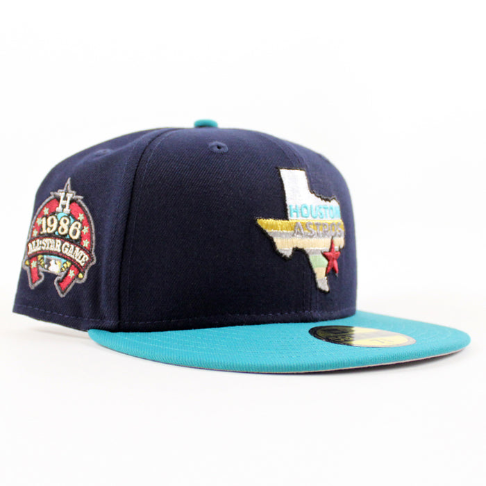 Houston Astros 1986 All Star Game New Era 59Fifty Fitted Hat (Navy Aqua Gray Under Brim)